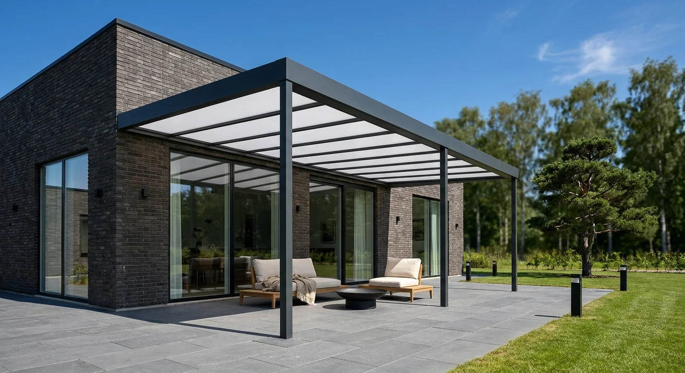 Terrassenüberdachung mit Polycarbonat-Dach